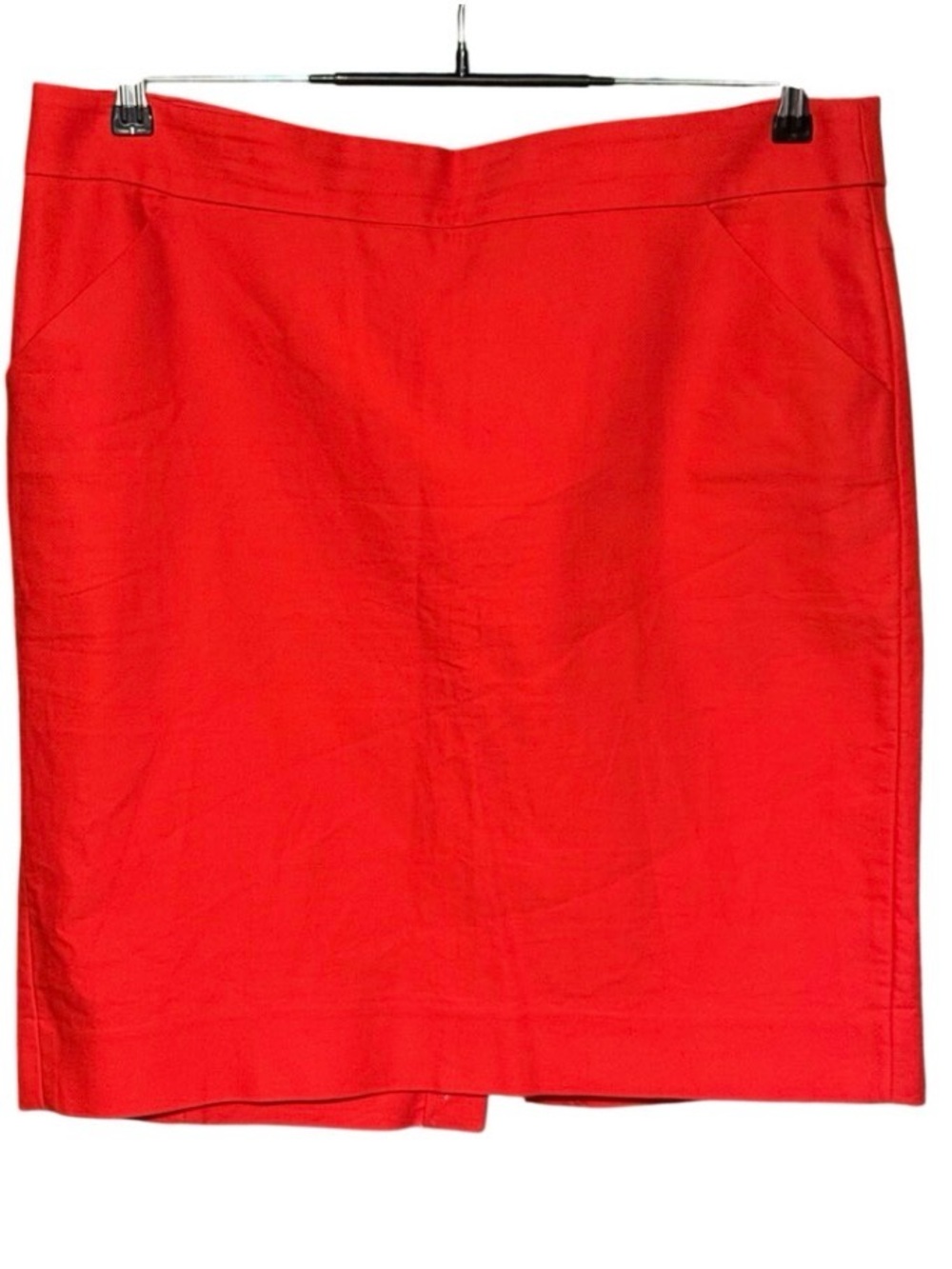 J. Crew The Pencil Skirt 100% Cotton Red Pencil Skirt size 16
